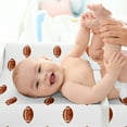 thumbnail image 3 of Sweet Jojo Designs Watercolor Sports Theme Boy Changing Pad Cover Sheet Football, 3 of 6