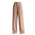 thumbnail image 4 of Women's High Waisted Straight Leg Dress Pants, Business Casual Work Slacks for Women, Solid Color Relaxed Fit Trouser Pants for Spring Summer Work Travel Pink M, 4 of 4