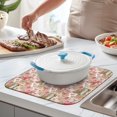 thumbnail image 2 of Pioneer Flower Floral Print Pattern Kitchen Dish Drying Mat 1 Pack, Ultra Absorbent Microfiber Drainer Mat, 16"x18", 2 of 6