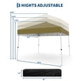 thumbnail image 3 of Gaderth Tente à Auvent Escamotable à Pieds Inclinés 3x3 M/10x10 Pi, Abri de Jardin Instantané pour l'Extérieur avec Hauteur Réglable, Housse Imperméable Résistante aux UV, Sac de Transport, Piquets et Cordes pour Événements sur Patio, Plage et Jardin, 3 of 7