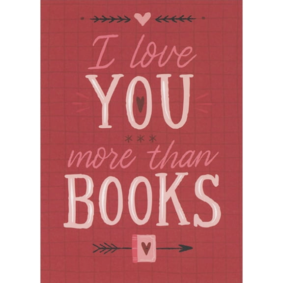 RSVP I Love You More Than Books Funny Romantic Valentine's Day Card for Wife, Husband, Boyfriend, Girlfriend, Her, Him