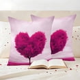 thumbnail image 3 of Valentine's Day Pillow Covers 2 Pack Romantic Spring Pink Maple Leaf Love Heart Tree Pink Pillowcase Waterproof Outdoor Throw Pillow Cover for Patio Garden Square Cushion 26”x26”, 3 of 9