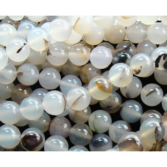 4mm 15.5 Inch Wind Shadow Agate Plain Round Beads Genuine Gemstone Natural Jewelry Making