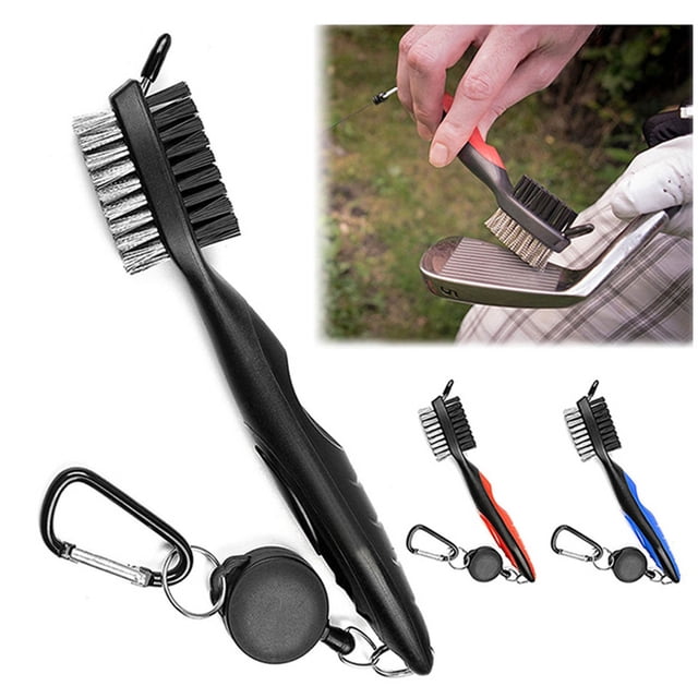 Club Cleaning Brush Convenient Sturdy Structure Golf Accessories Golf Pole Putter Double Sided Groove Cleaner for Golf Club
