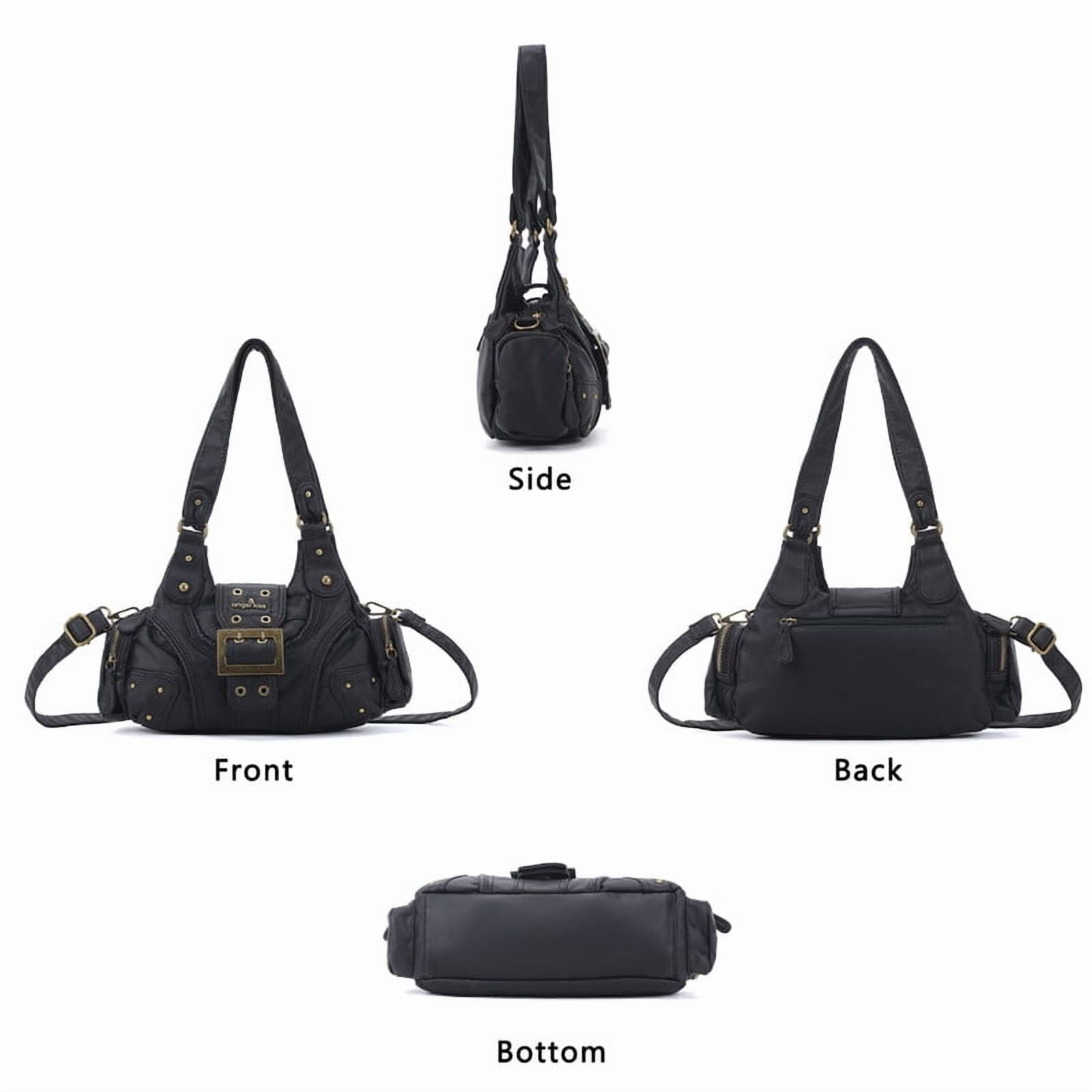 Angelkiss Purse for Women PU Wallet With Adjustable Shoulder Strap Crossbody Bag Single Satchel Handbags Hobo Bag