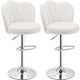 thumbnail image 1 of Juego de 2 Taburetes de Bar VECELO Ajustables con Giro y Tapizado en Terciopelo Blanco, 1 of 7