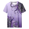 thumbnail image 4 of Summer Savings! Short Sleeve Tops Vneck Tshirts Shirts Womens T Shirts Loose Fit Graphic Oversized Tshirts for Women, 4 of 5