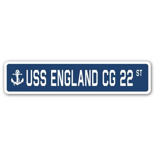 SignMission SSN-England Cg 22 4 x 18 in. A-16 Street Sign - USS England CG 22