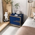 thumbnail image 5 of FINE MAKER Smart Bedside Table, Modern Luxury Bedroom Multifunctional Double Drawer Storage Cabinet (Blue), 5 of 9