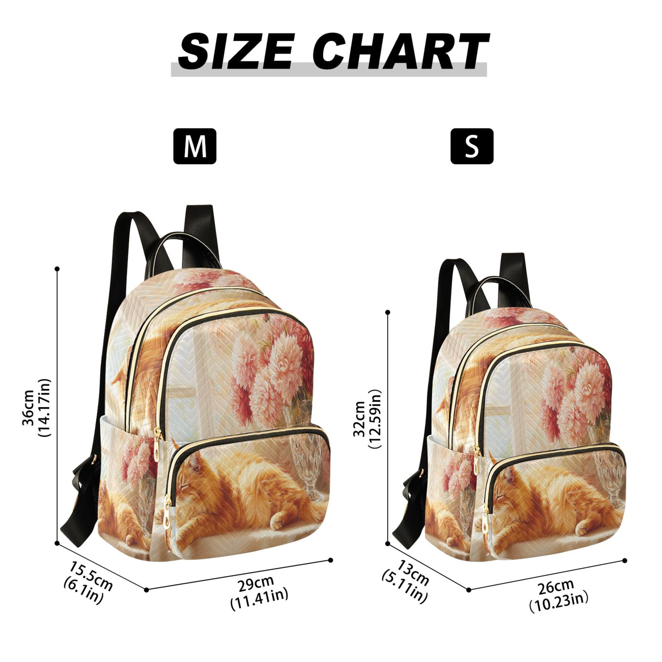 Casual Cat Sleeping Beside Flowers Backpack for School,College and Travel, Water Resistant Bookbag,