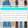 thumbnail image 3 of Women's 2PC Sweatsuit Suit Long Sleeve Quarter Zip Stand Collar Pullover Sweatshirt Elastic Waist Wide Leg Pants Loungewer Set with Pockets Blue XL, 3 of 6