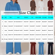 WMTBSRSW Sweats Sets for Women Half Zip Sweatshirt Sweatsuit Set Comfy Wide Leg Tracksuit 2 Piece Lounge Outfits Fall Fashion Clothes
