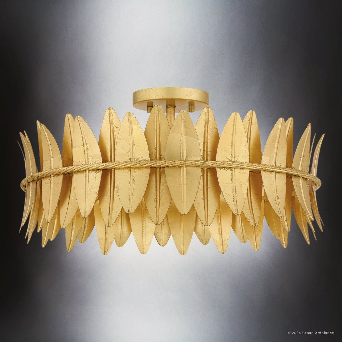 Luxury Eclectic Ceiling Light, Gold Leaf, UQL5502