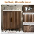 thumbnail image 4 of Ktaxon Fluted 30'' Bathroom Vanity Set with Sink Ceramic Top & U - shaped Shelf, Walnut (Split Two Packages for Delivery), 4 of 9