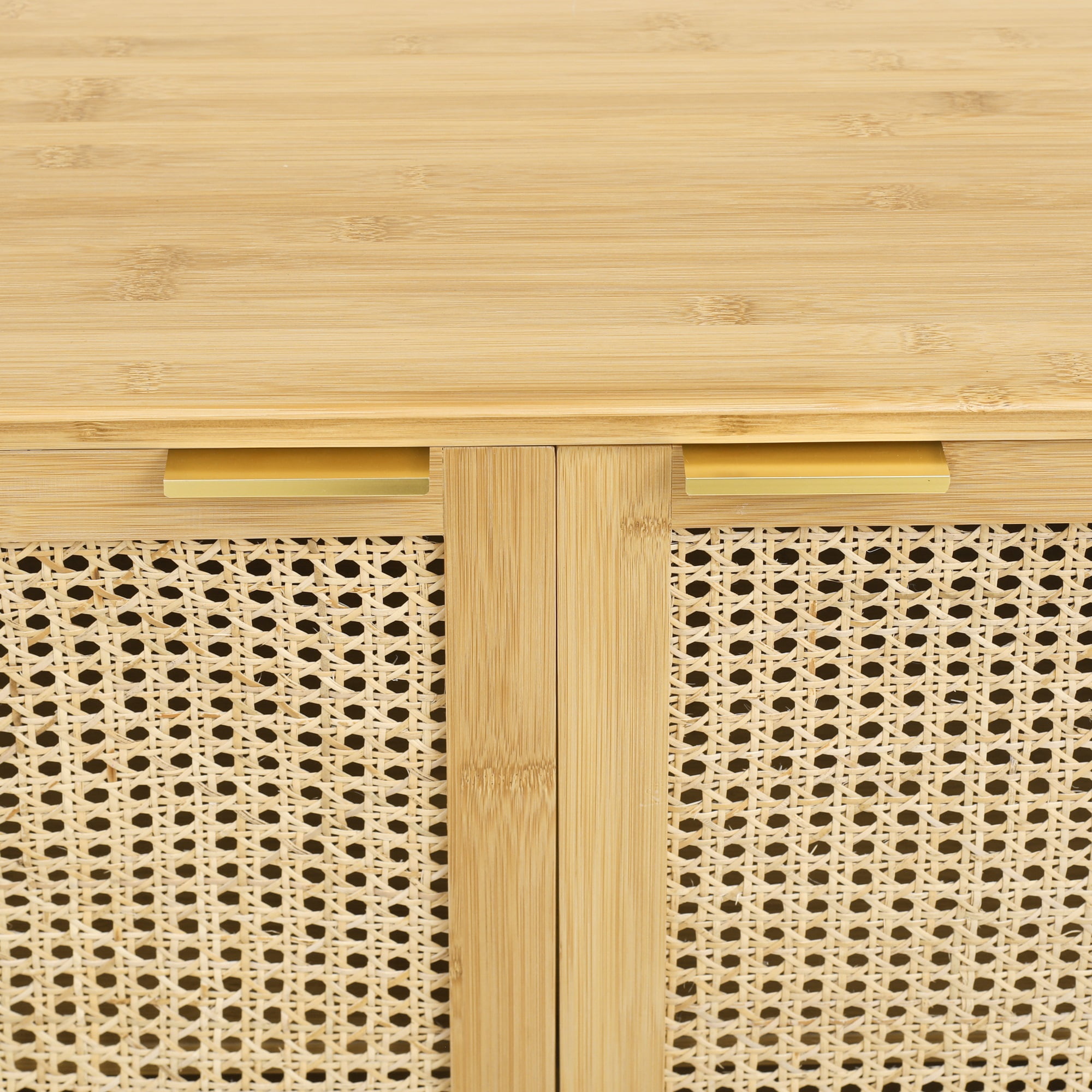 Resenkos Natural Bamboo Buffet Sideboard Storage Cabinet with Rattan Decorated Doors, Kitchen Cupboard Console Table, Accent Cabinet Resenkos Natural Bamboo Buffet Sideboard Storage Cabinet with Rattan Decorated Doors, Kitchen Cupboard Console Table, Accent Cabinet