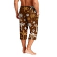 thumbnail image 6 of Mens Swim Trunks Men's Casual Resort Hawaiian Print Drawstring Cropped Capri Pants Summer Beach Swim Trunks with Elastic Waist Quick-Dry Shorts for Vacation Travel Coffee L, 6 of 9