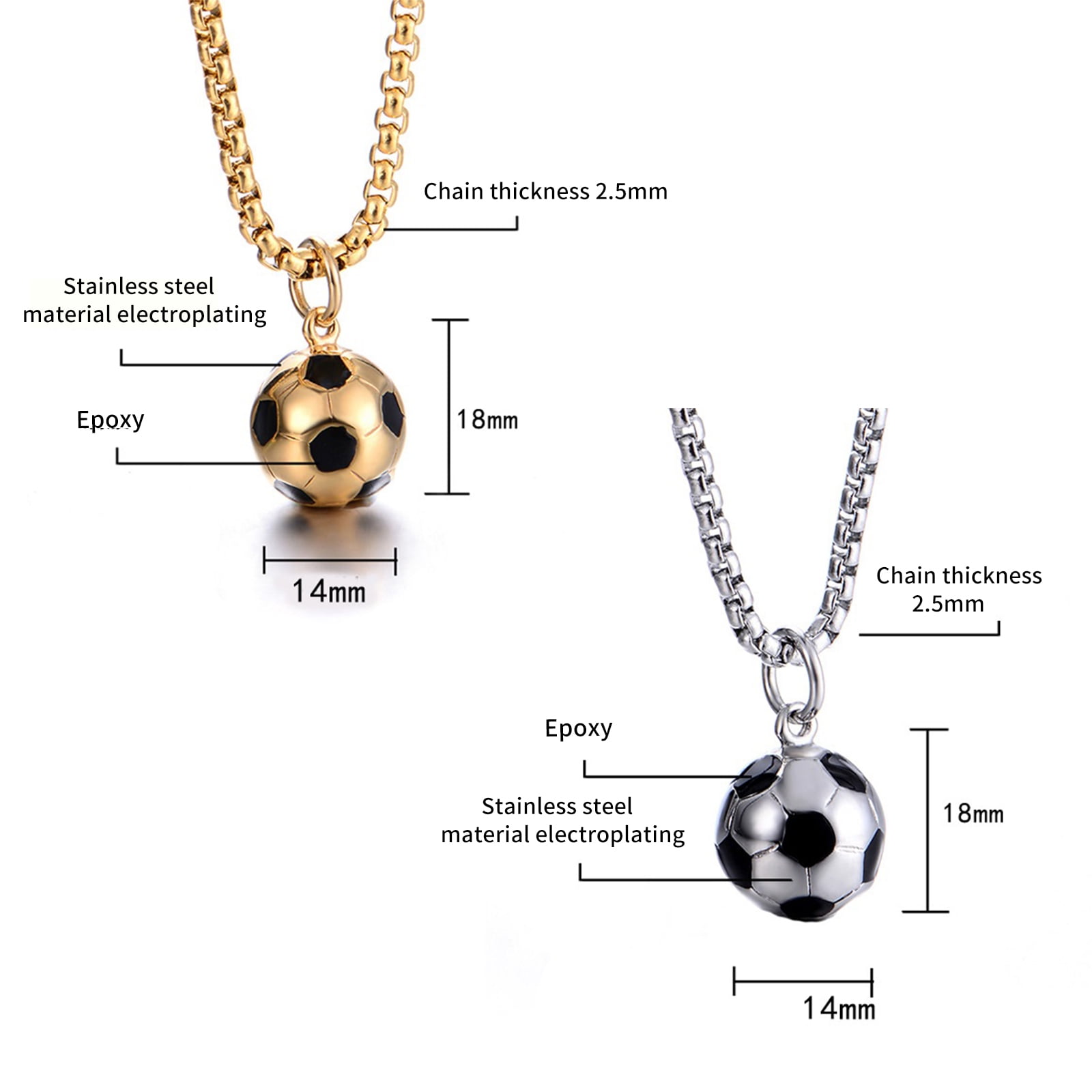 Qatar Soccer Football Necklace, Ball And Sports Shoes Shape Chain