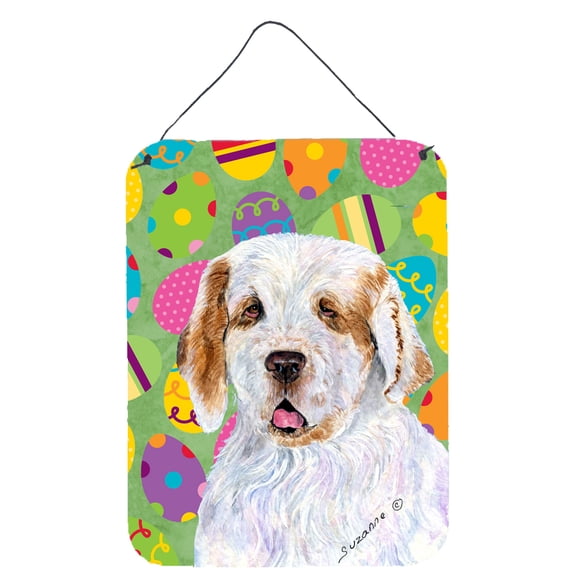 Clumber Spaniel Easter Eggtravaganza Wall or Door Hanging Prints