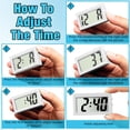 thumbnail image 5 of 3 Pcs Mini Digital Clock Small Digital Clock Stick on Battery Operated Self Adhesive Bracket for Car Dashboard Fridge (White), 5 of 6