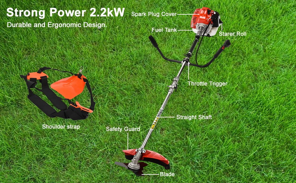 Floseru 52CC 2-Cycle Gas Weed Eater, 2 in 1 Gas Weed Wacker Gas Brush Cutter, 2026 Upgraded Weed Eater Gas Powe, Gas String Trimmer and Lawn Edger, Weed Trimmer