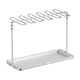 thumbnail image 1 of Soporte de metal para copas de vino, bandeja de goteo decorativa, estante para copas de vino para bar del hogar Plata, 1 of 9