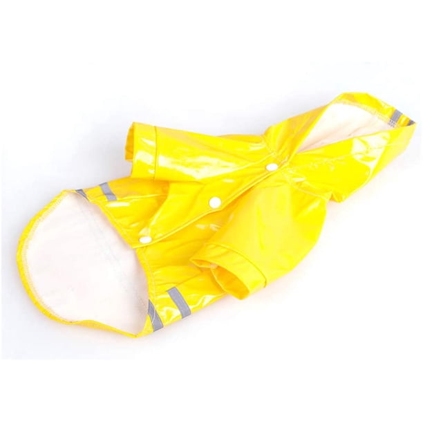Impermeable para mascotas con cubierta impermeable, chaqueta reflectante de cuero sintético, ropa para mascotas (amarillo, XL)