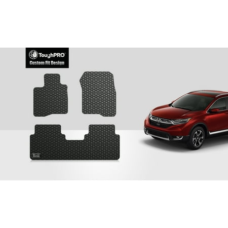 ToughPRO - HONDA CRV 1st & 2nd Row Mats - All Weather - Heavy Duty - Black Rubber - 2019 (1st & 2nd Row (Best Price For Honda Crv 2019)