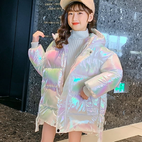 SDJMa Kids Girls Winter Warm Thick Wing Hooded Down Coat Down Jacket Padded Overcoat