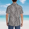 thumbnail image 6 of Balery Black White Stripes Print Men's Hawaiian Shirts Short Sleeve Beach Shirt Relaxed Fit Vacation Button Down Shirts-Medium, 6 of 9