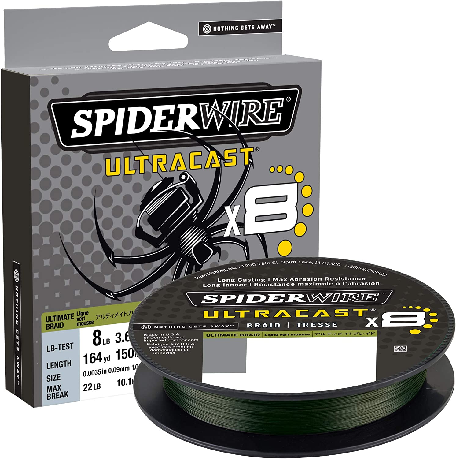SpiderWire Superline Ultracast Braid, 164yd, Moss Green, 20lb Line