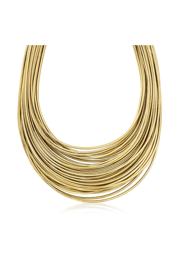 Italian Multi-Strand Flex Necklace With 18kt Gold Over Sterling, Women's, Adult