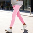 thumbnail image 5 of Women Solid High Waist Stretchy Tight Yoga Leggings, Full Length Workout Sports Pants for Autumn Winter Daily Loungewear Pink XXL(XXL), 5 of 7