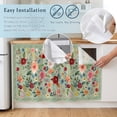 thumbnail image 5 of Sage Green Floral Cabinet Curtain 32"Wx55"L, Dustproof Pantry Door Curtain with Self Adhesive Tape, Spring Flowers Leaves Farmhouse Tall Storage Cover Privacy Drape for Bathroom Kitchen Laundry Room, 5 of 9