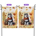 thumbnail image 2 of Welcome Fall Siberian Husky Enjoys School Time Autumn Fall Leaves Garden Flag 12x18in Double Sided Husky Dog Lover Gifts Outdoor Decor - 02013, 2 of 5