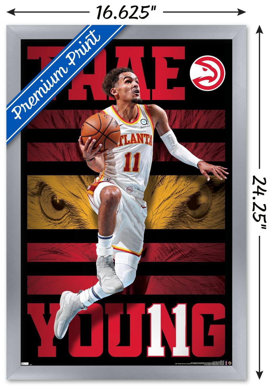 NBA Atlanta Hawks - Trae Young 20 Wall Poster, 22.375" x 34" Framed