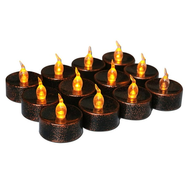 Led Vela Electrónica Vela Electrónica Luz De Té Luz De Vela Con Batería Incorporada Luz Intermitente Para La Decoración De La Atmósfera Del Hogar De Halloween 12Psc Speravity HA012870-00