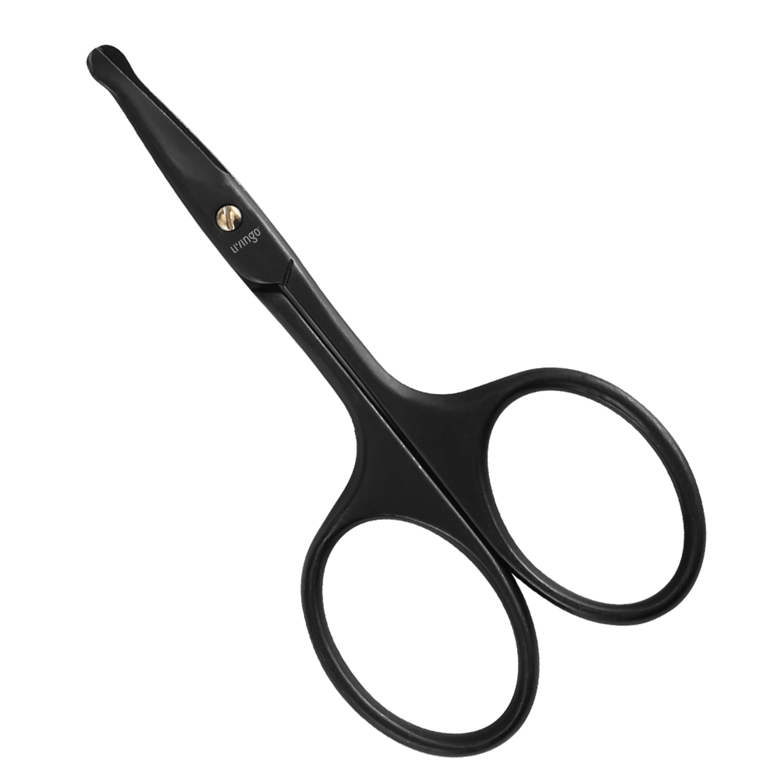 LIVINGO Nose Hair Scissors Curved Safety Rounded Tip Stainless Steel
