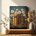 thumbnail image 6 of Qisvanset 12x16 Inch Framed Canvas Wall Art Vintage Book Daisy Literary Lover Farmhouse Floral Wall Decor, 6 of 8