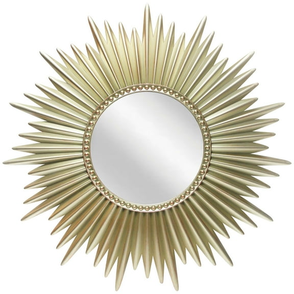 Infinity Instruments Sunburst Gold Round Transitional 24-inch Wall Mirror