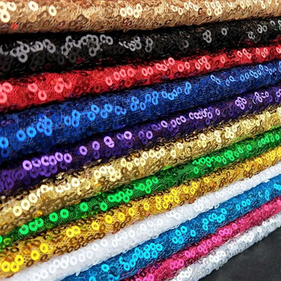 BESTYASH Blue Sequin Fabric 135x100cm for Tablecloth Backdrop Cutting