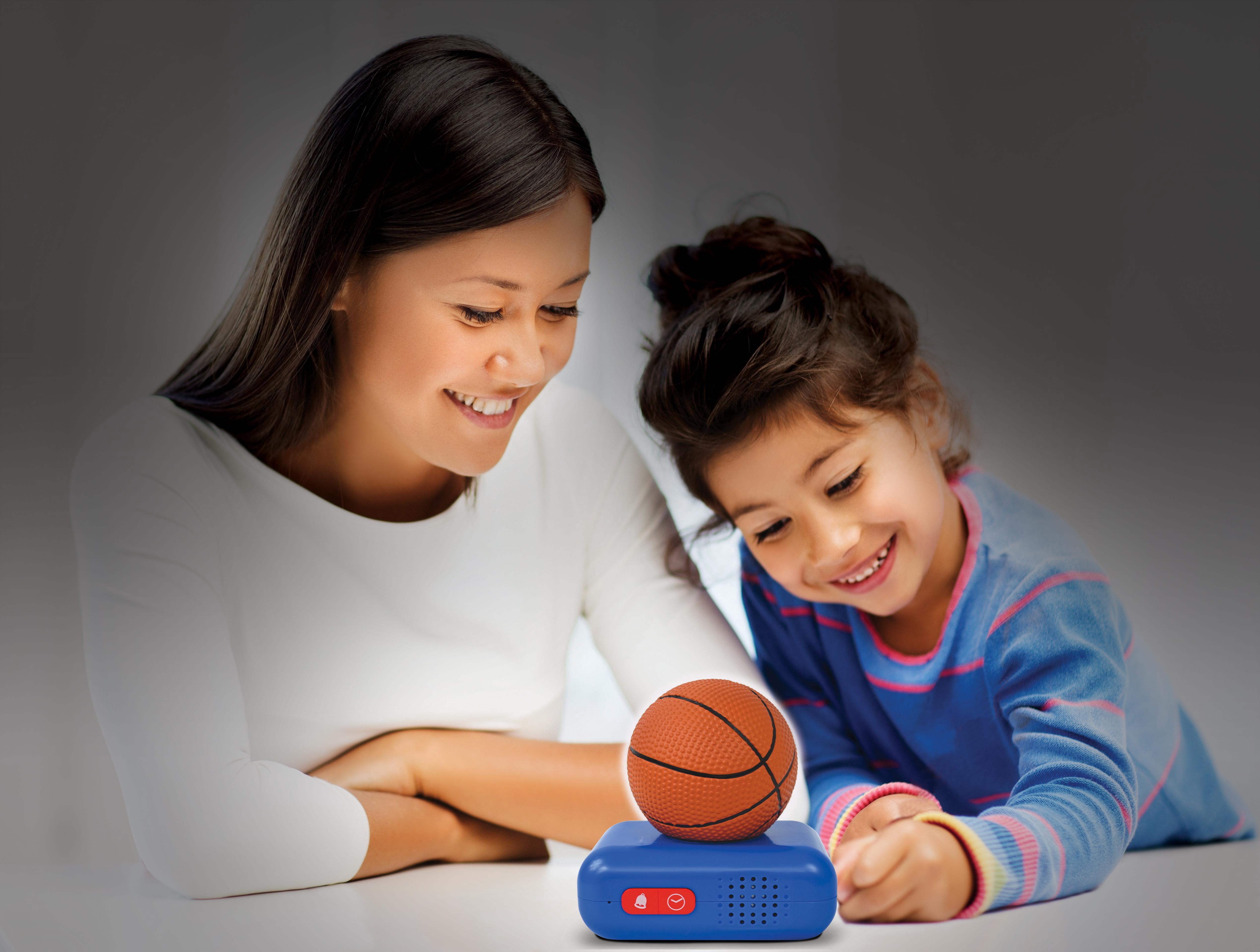 Lexibook, Basketball, Basketball Nightlight Alarm Clock, Sounds and Melodies, LCD Backlit Screen, Luminous, Snooze, Blue / Orange