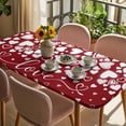 thumbnail image 3 of Red White Valentine's Day Table Cloths for 6 Foot Rectangle Tables, Love Heart Modern Art Romantic Patio Waterproof Elastic Fitted Tablecloths, Washable Rectangular Table Cover for Camping, 3 of 8