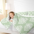 thumbnail image 3 of jejeloiu Ancient Damask Twin Comforter Sets For Girls,Light Floral Bedding Set,Sage Green White,Reversible,2 Pieces,1 Comforter and 1 Pillowcase, 3 of 7