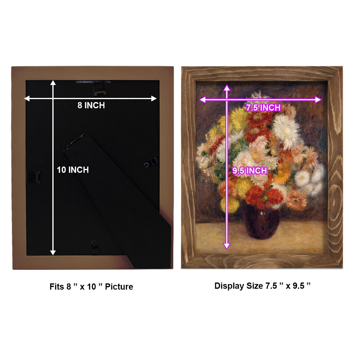 Bouquet of Chrysanthemums -Framed Print w/glass-Walnut