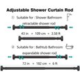 thumbnail image 4 of Shower Curtain Rods - es Never Rust Never Slip Adjustable Tension Rod with Durable Spring No Drilling Use for Bathroom Bedroom Kitchen Balcony, 4 of 7
