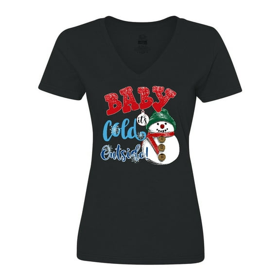 Inktastic Baby It's Cold Outside Women's V-Neck T-Shirt