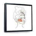 thumbnail image 3 of Designart 'One Line Portrait of Afro American Woman III' Modern Framed Canvas Wall Art Print, 3 of 5