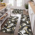 thumbnail image 2 of Black White Gold Marble Pattern Kitchen Rugs Sets Of 3,Kitchen Runner Rugs Non Skid Washable,Decorative Kitchen Floor Mats for Kitchen,Sink,Laundry,17"x30"+ 17"x47" + 17"x59", 2 of 6
