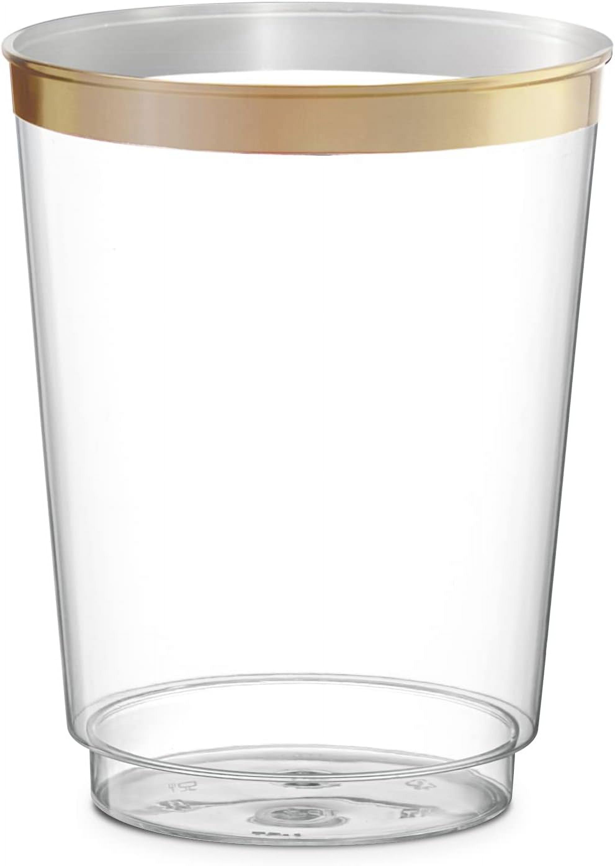 Plasticpro 10 oz Gold Rimmed Disposable Cups, 50-Pack photo 6