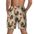 thumbnail image 2 of Haiem Rooster Mens Swim Trunks with Compression Liner 2 in 1 Swimming Shorts Stretch Swimwear Quick Dry,Board Shorts-Small, 2 of 9